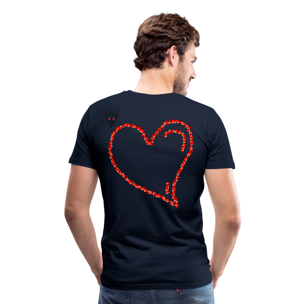 Man T-Shirt Hearts Dark - Navy