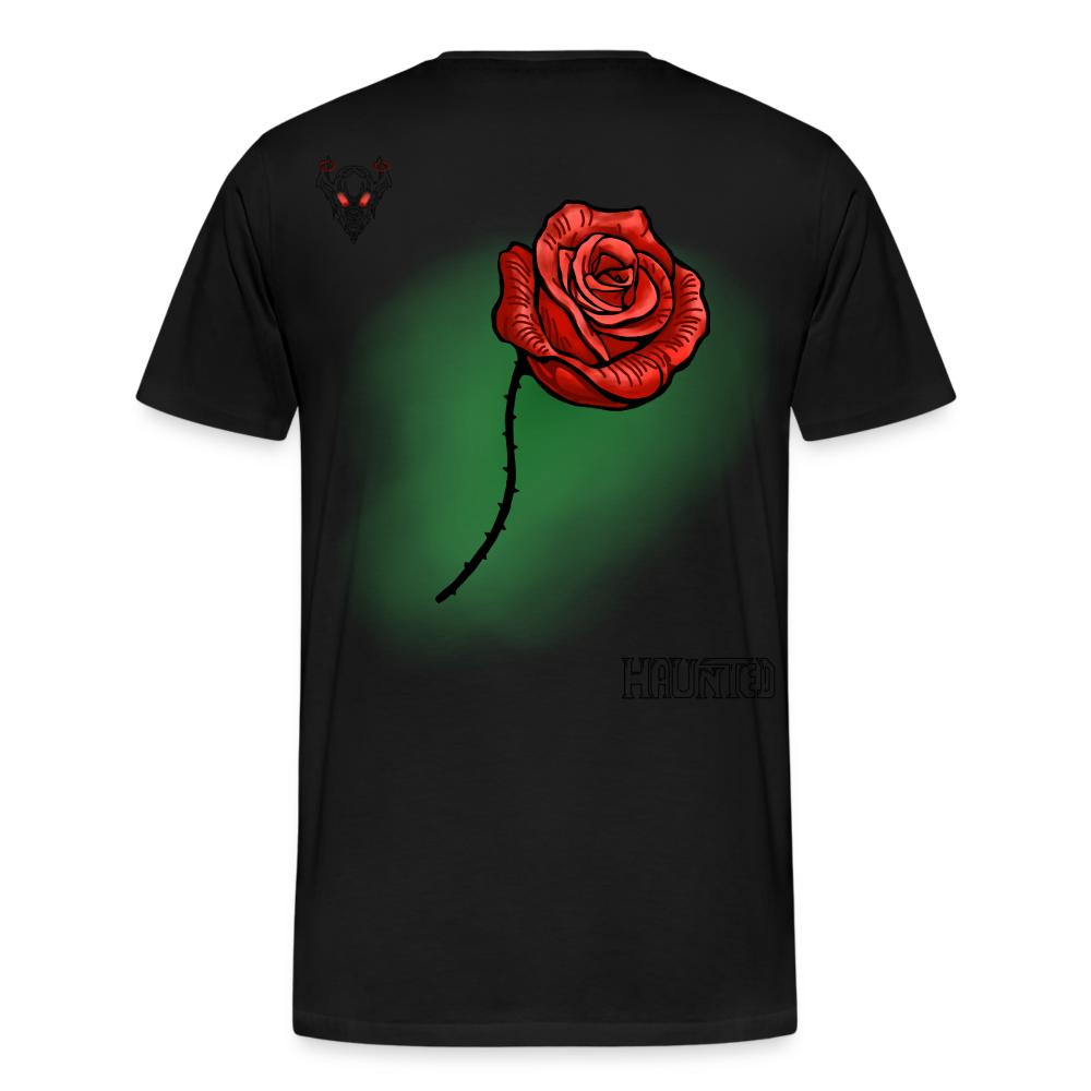 Man T-Shirt Rose on Green 2 - Schwarz