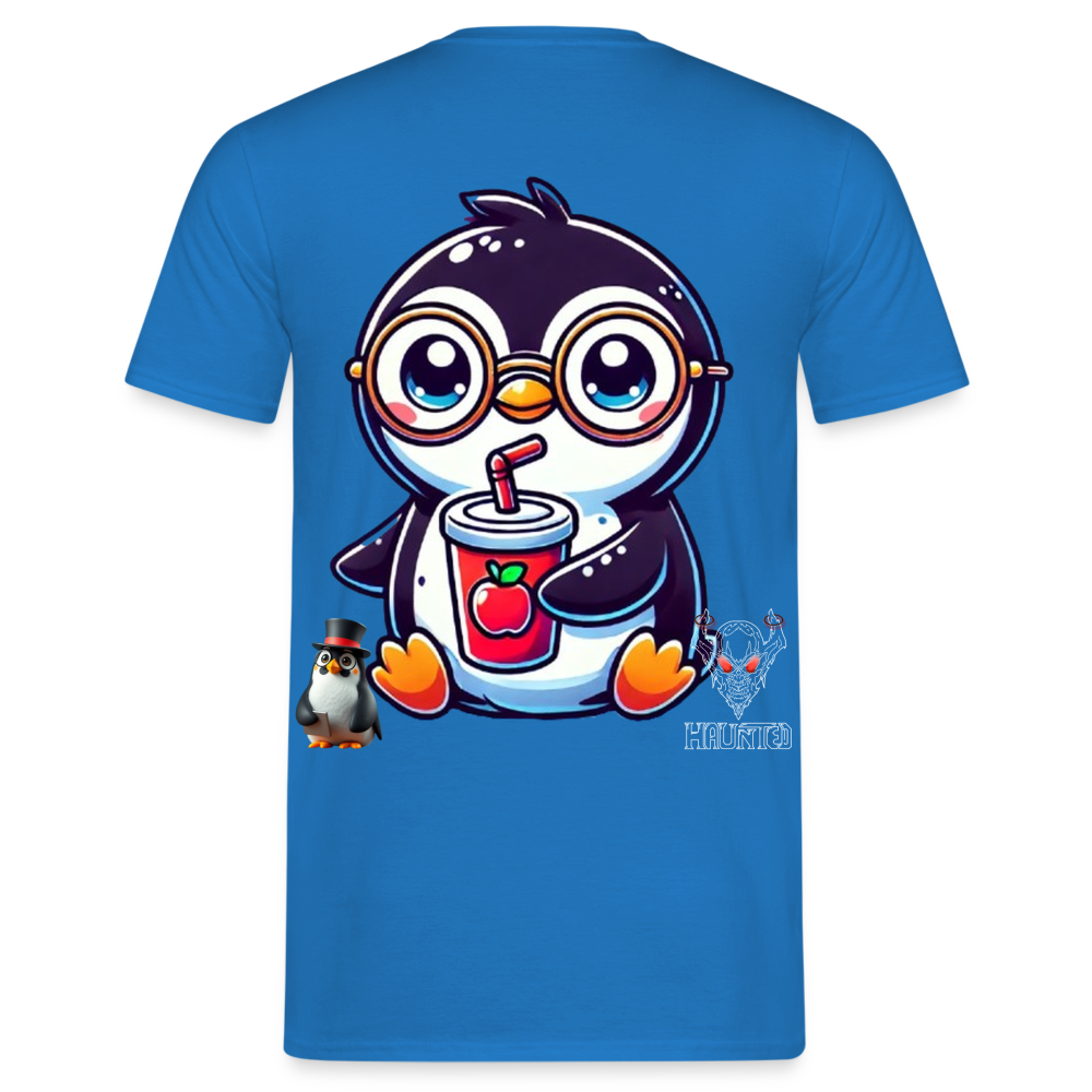 Men T-Shirt KasPenguin with Drink - Royalblau