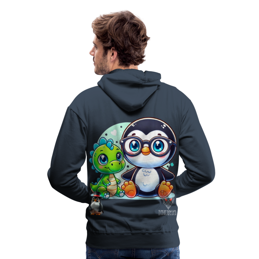 Men Hoodie KasPenguin with Dinosaur - Navy