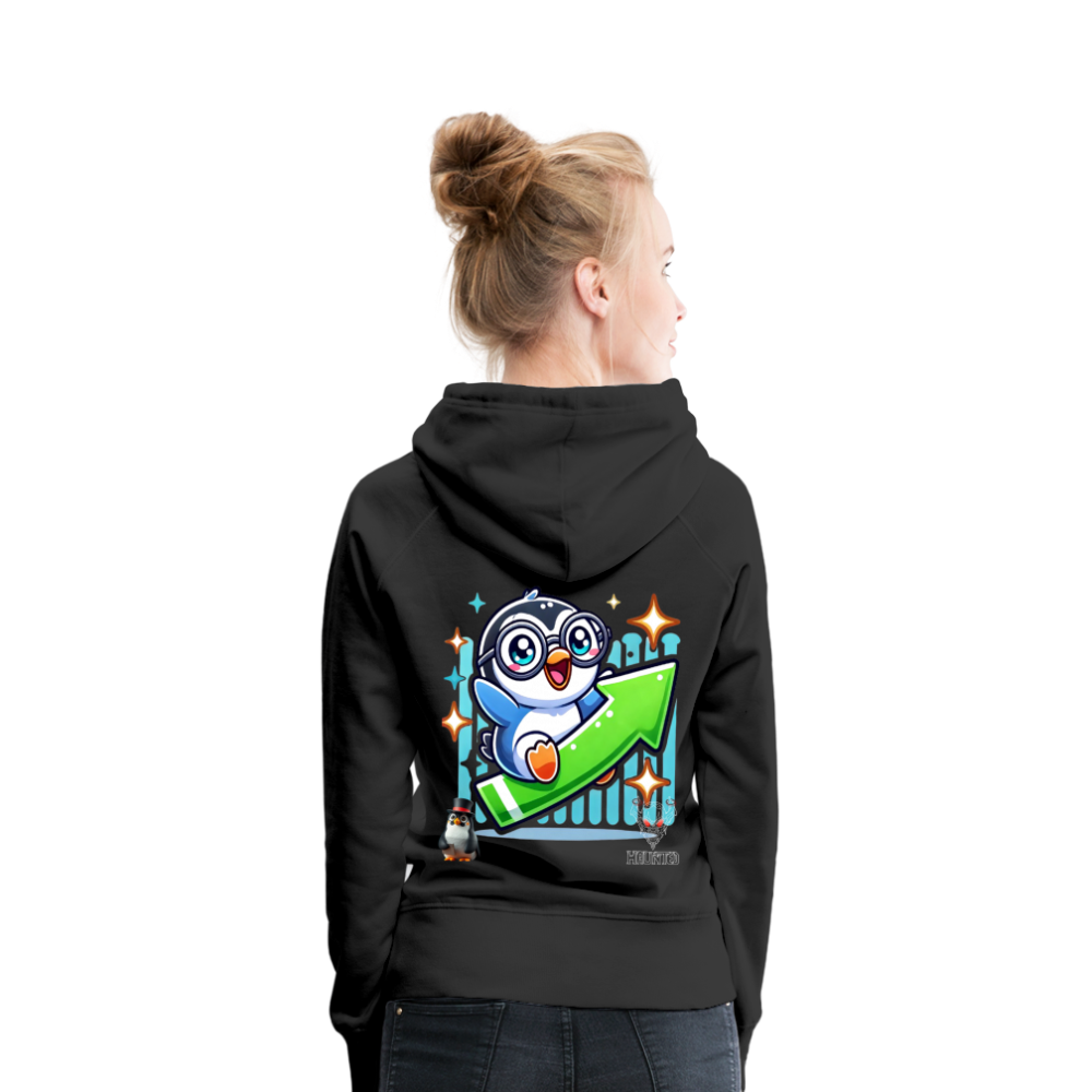 Women Hoodie KasPenguin Riding the Trend - Schwarz