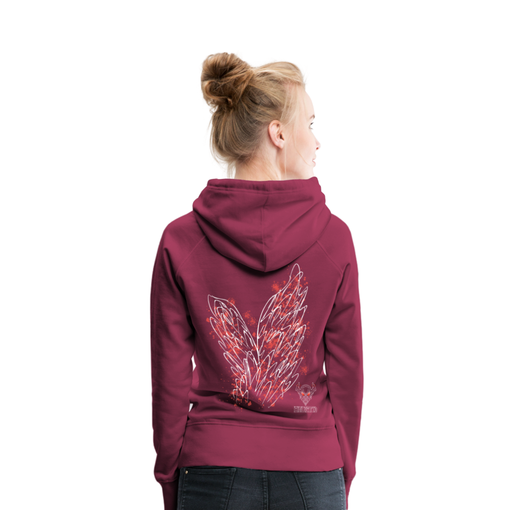 Women Hoodie Light Red Wings - Bordeaux