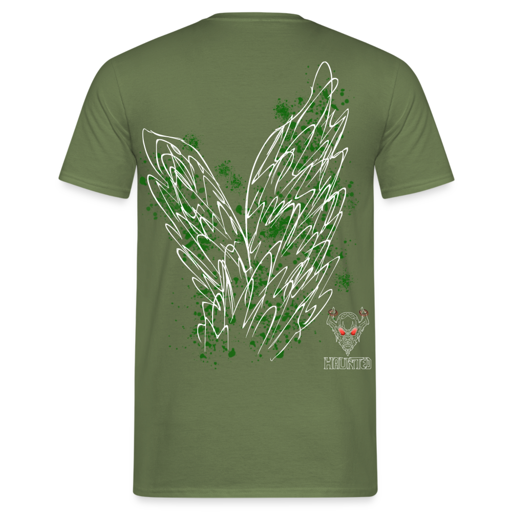 Men T-Shirt Dark Green Wings - Militärgrün