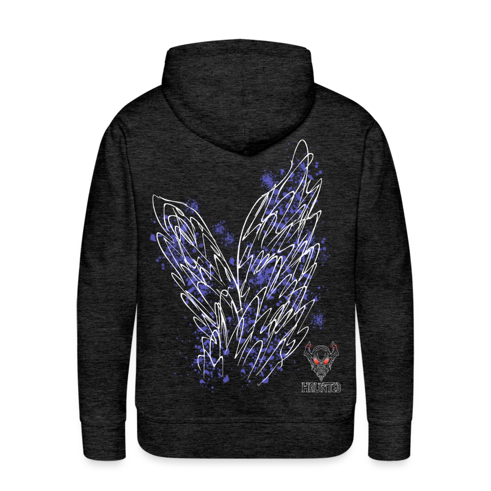Men Hoodie Light Blue Wings - Anthrazit
