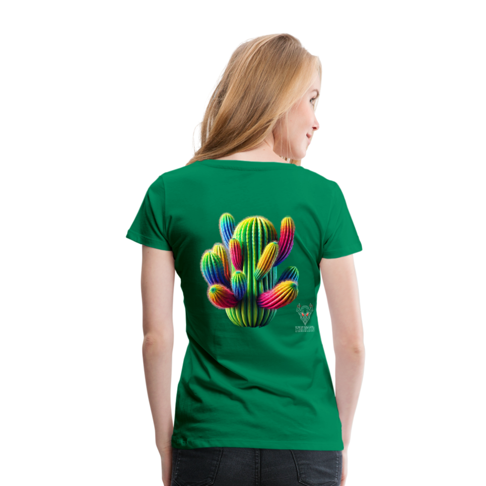 Woman T-Shirt Prismatic Cactus Bloom - Kelly Green