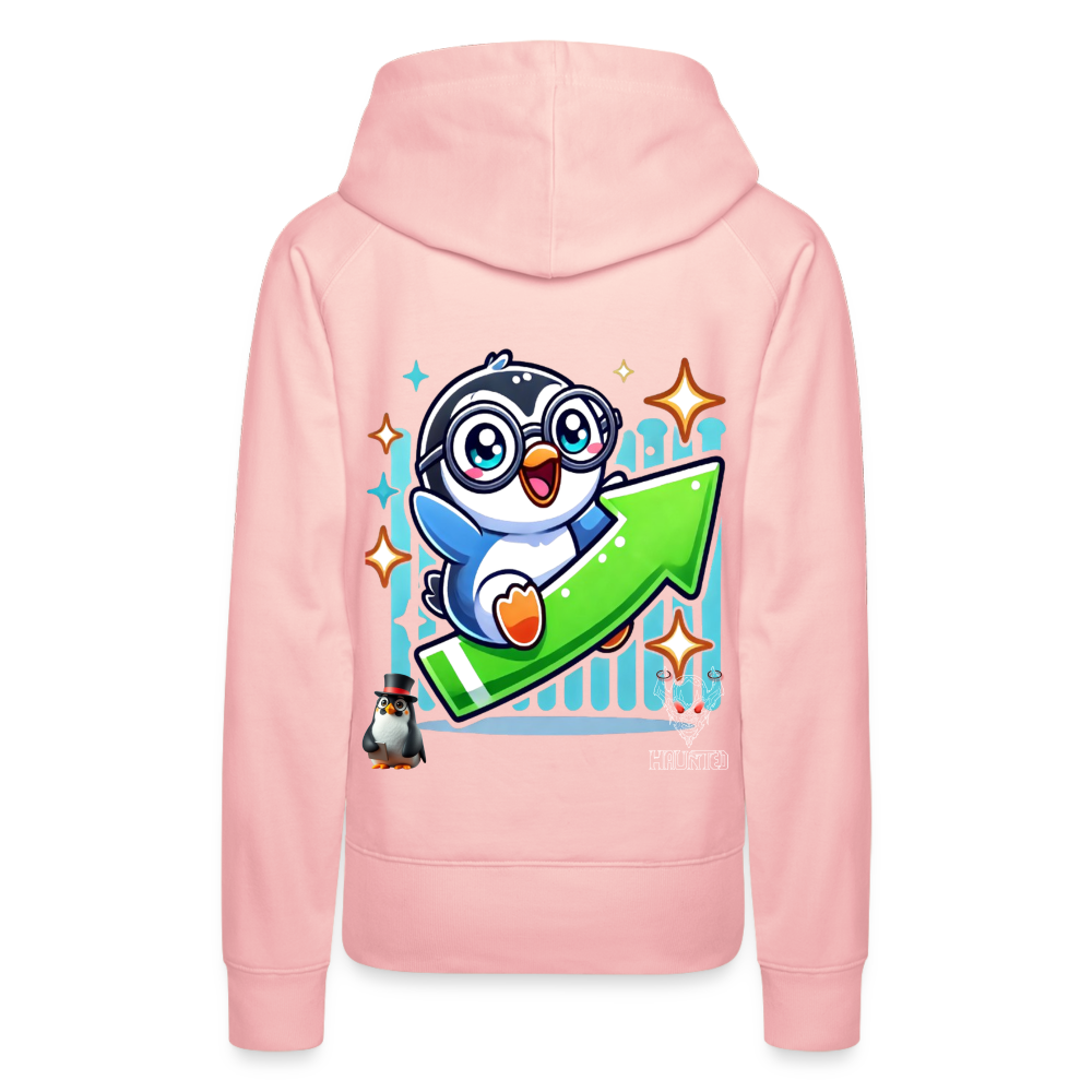 Women Hoodie KasPenguin Riding the Trend - Kristallrosa