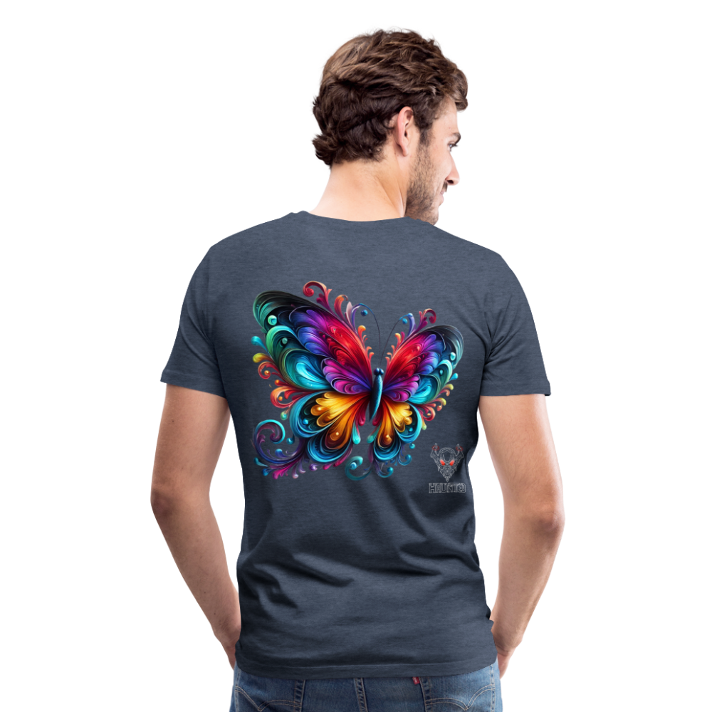 Men T-Shirt Radiant Butterfly Art - Blau meliert