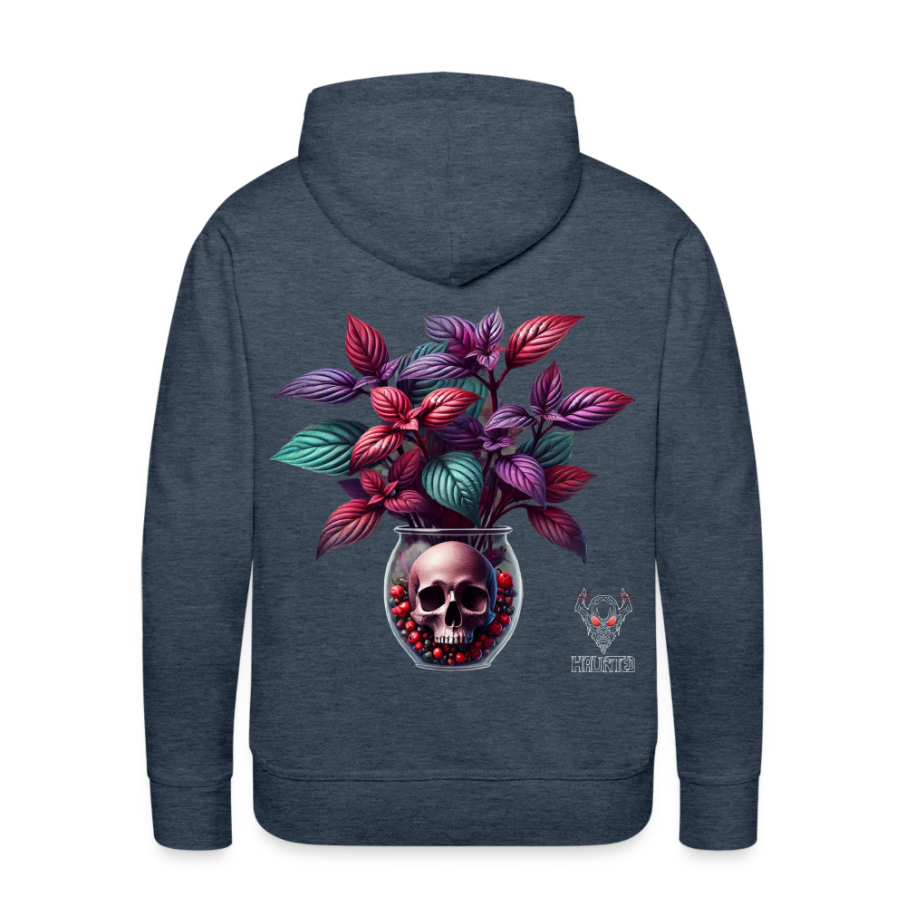 Men Hoodie Skull Bloom Vase - Jeansblau