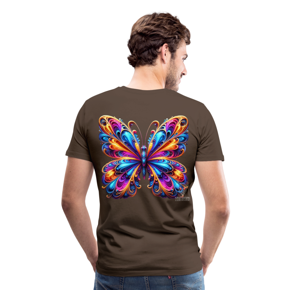 Men T-Shirt Vibrant Butterfly Elegance - Edelbraun