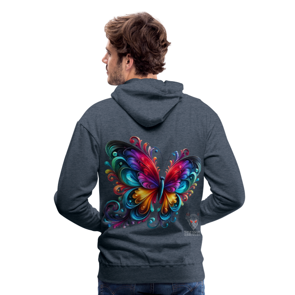 Men Hoodie Radiant Butterfly Art - Jeansblau