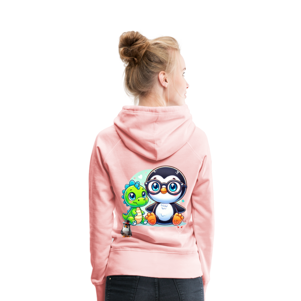 Women Hoodie KasPenguin with Dinosaur - Kristallrosa