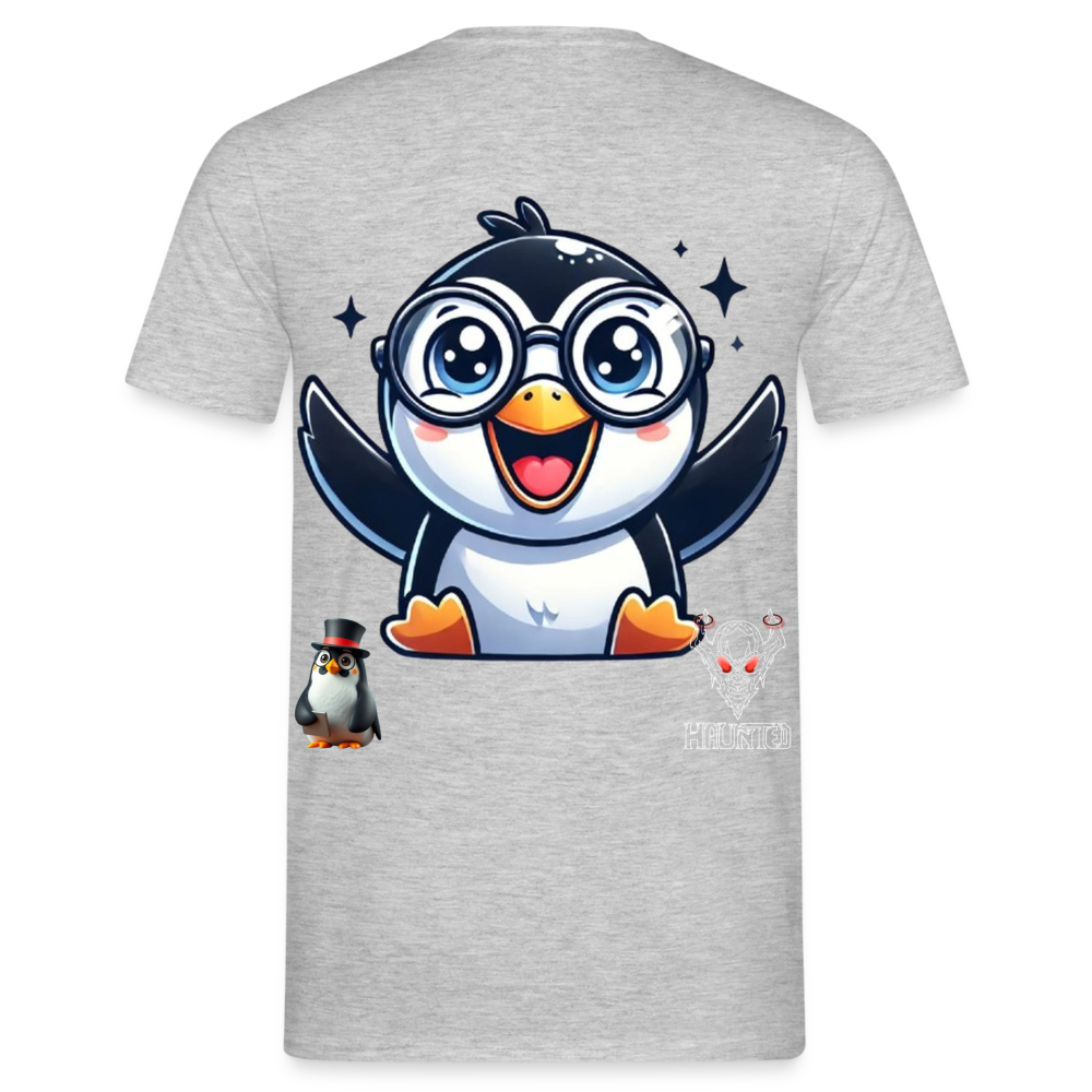 Men T-Shirt KasPenguin Happy - Grau meliert