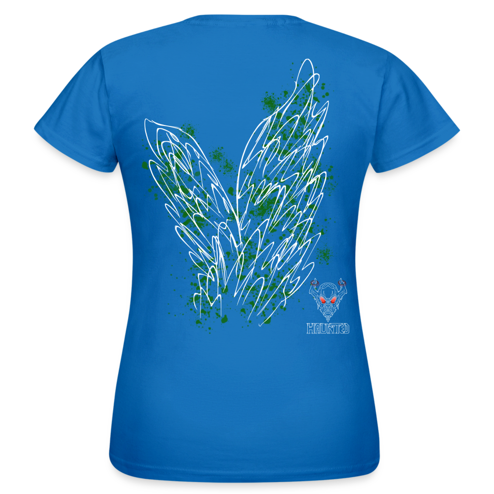 Women T-Shirt Dark Green Wings - Royalblau