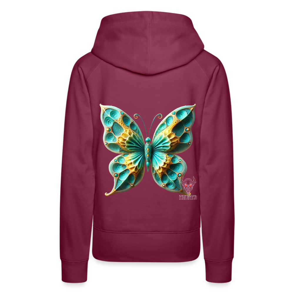 Woman Hoodie Aqua Wing Symphony - Bordeaux