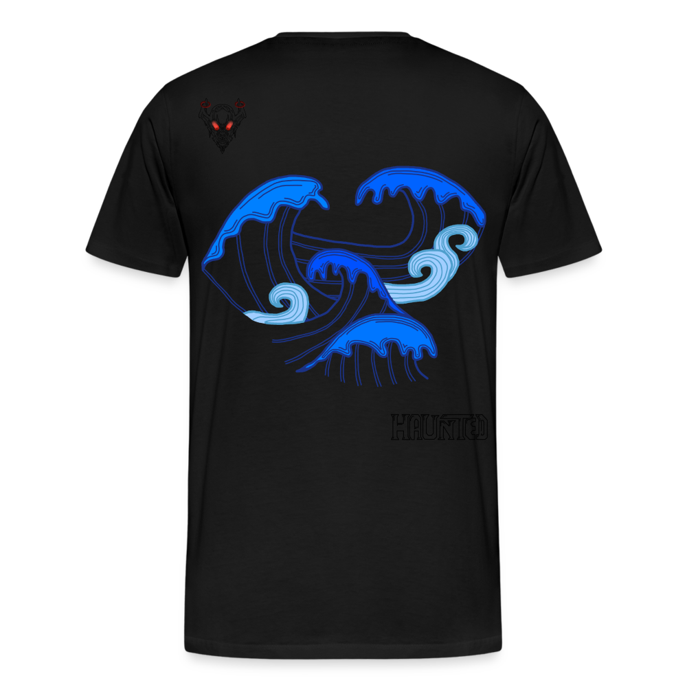Man T-Shirt Waves clean Dark - Schwarz