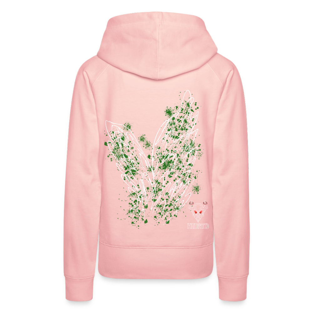 Women Hoodie Dark Green Wings - Kristallrosa