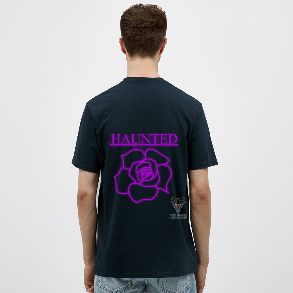 Men T-Shirt Pink Neon Rose - Navy
