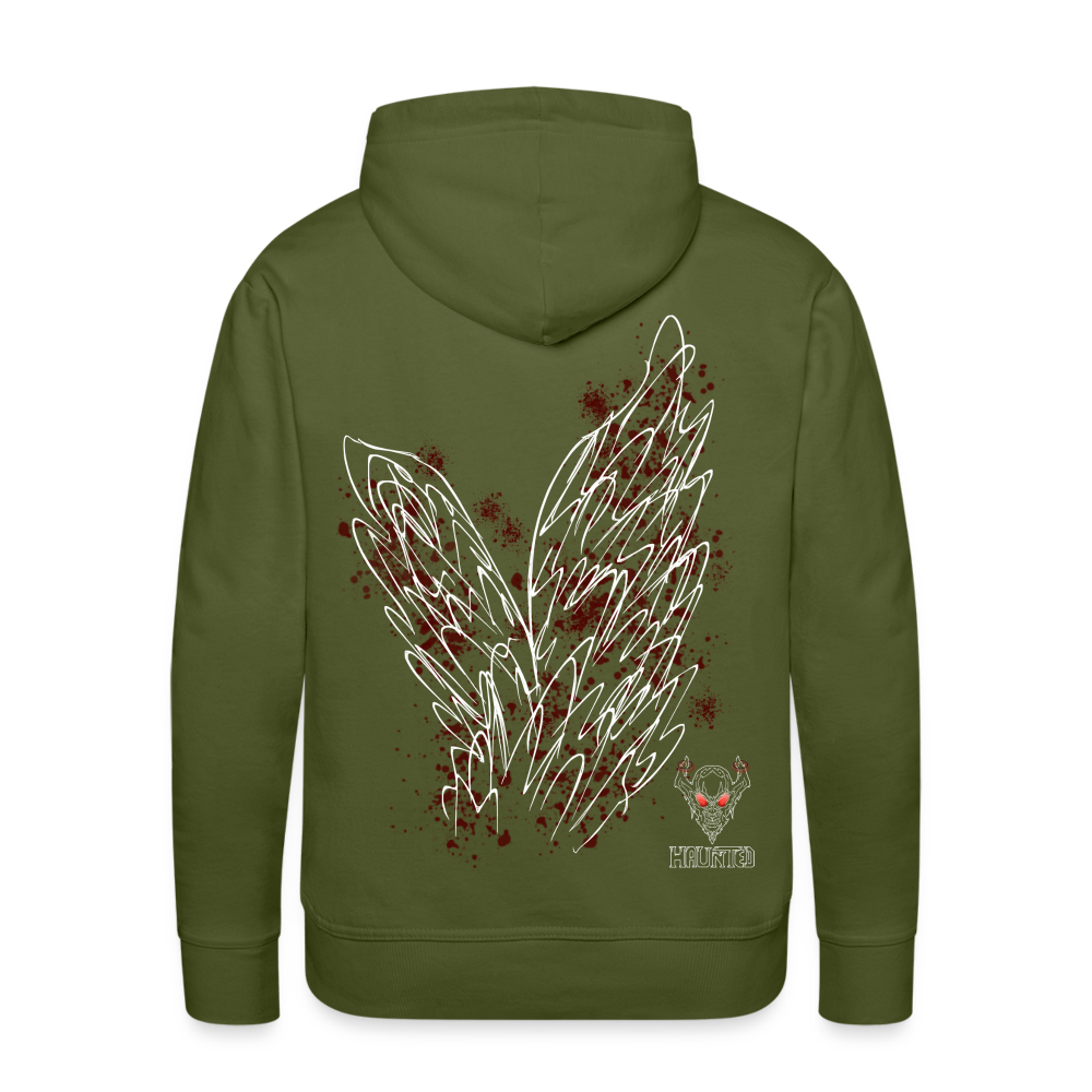 Men Hoodie Dark Red Wings - Olivgrün