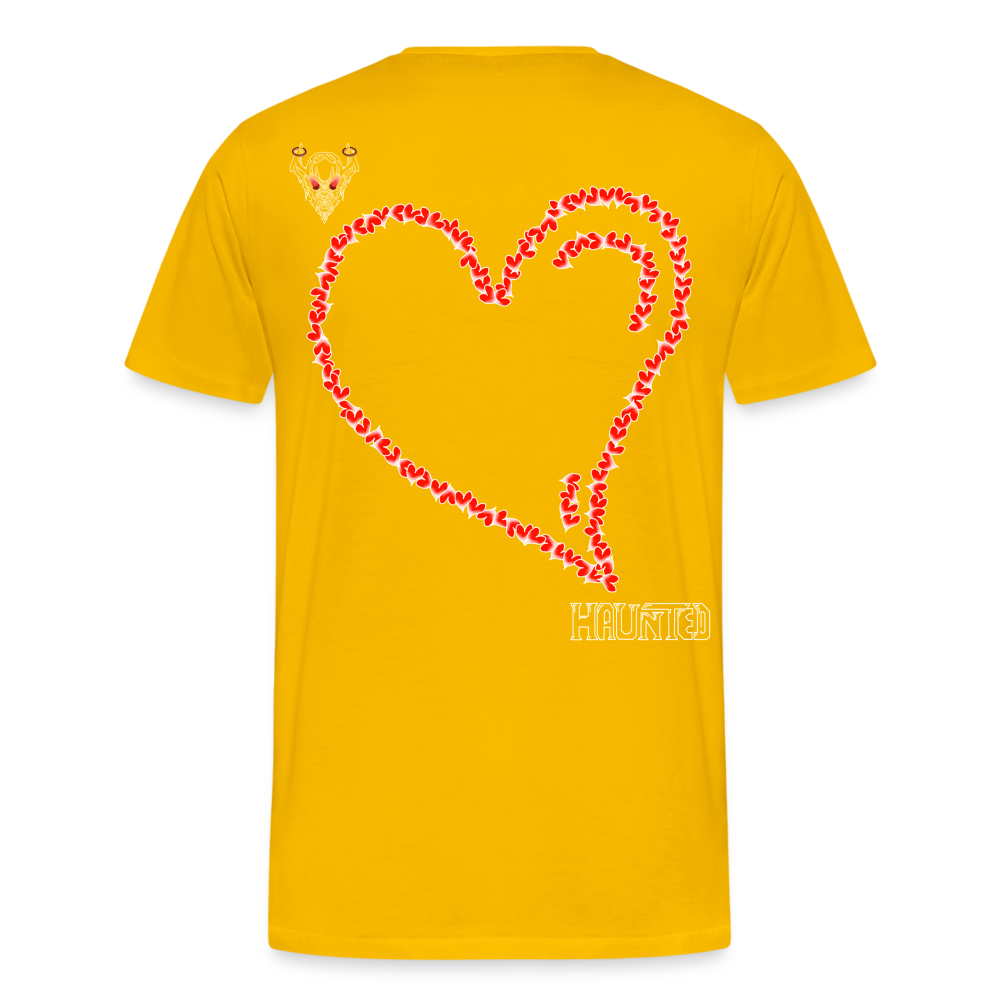 Man T-Shirt Hearts Light - Sonnengelb