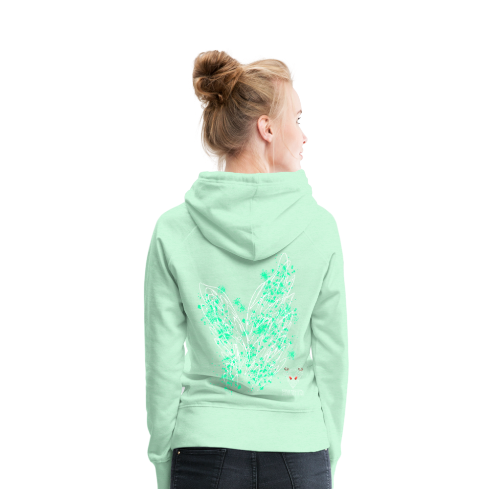 Women Hoodie Turquoise Wings - helles Mintgrün