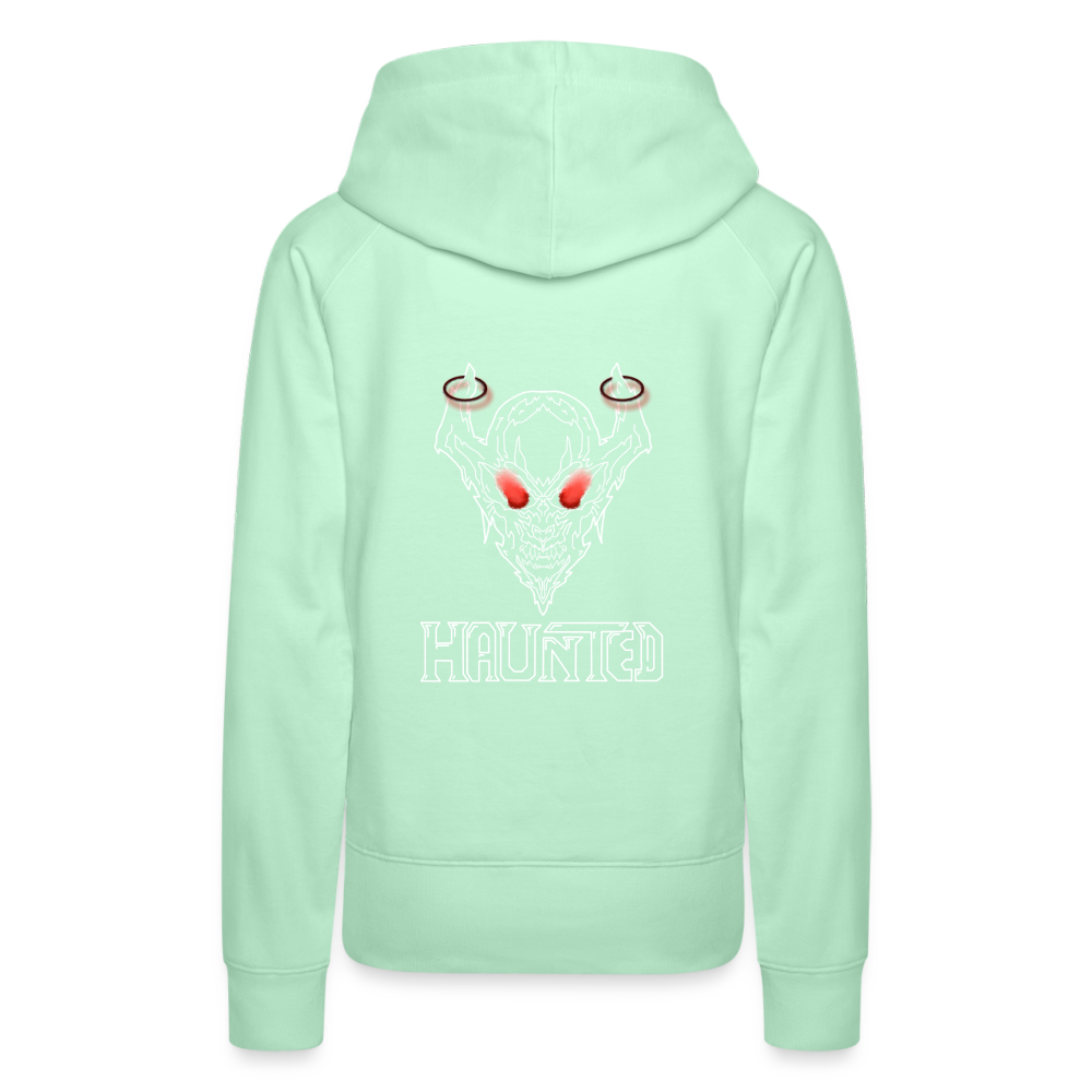 Women Hoodie Deamon White - helles Mintgrün