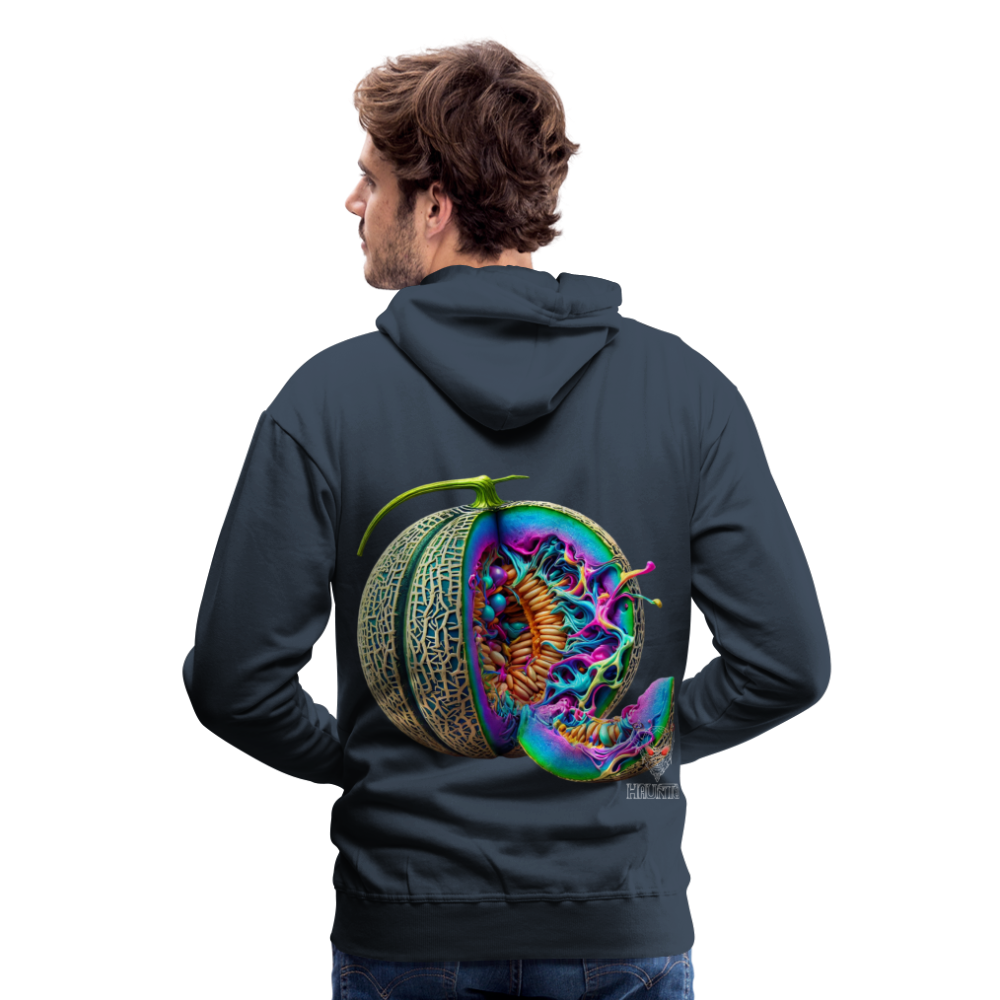 Men Hoodie Neon Melon Art - Navy