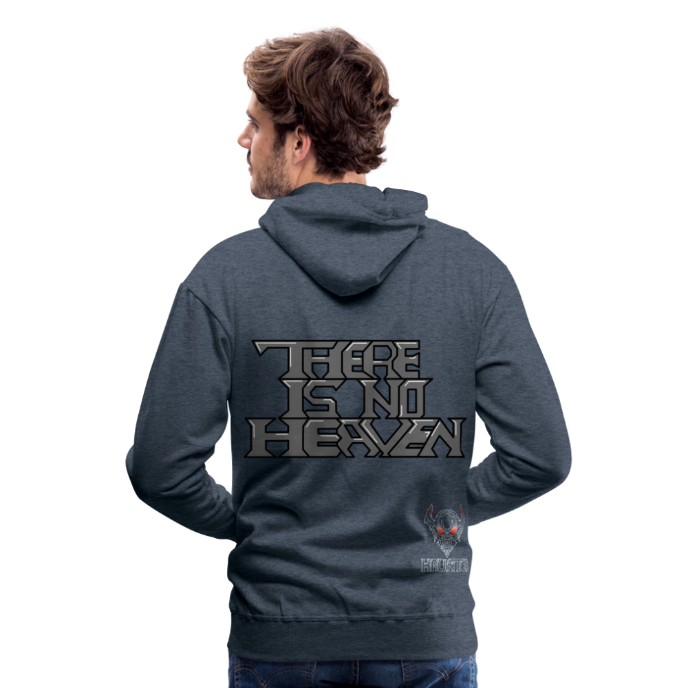 Men Hoodie There Is No Heaven Text - Jeansblau