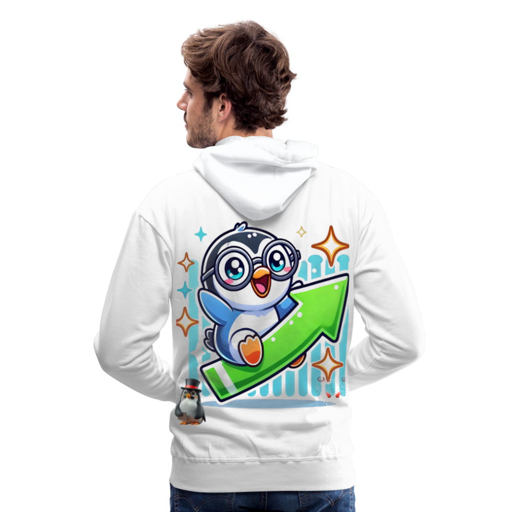Men Hoodie KasPenguin Riding the Trend - Weiß
