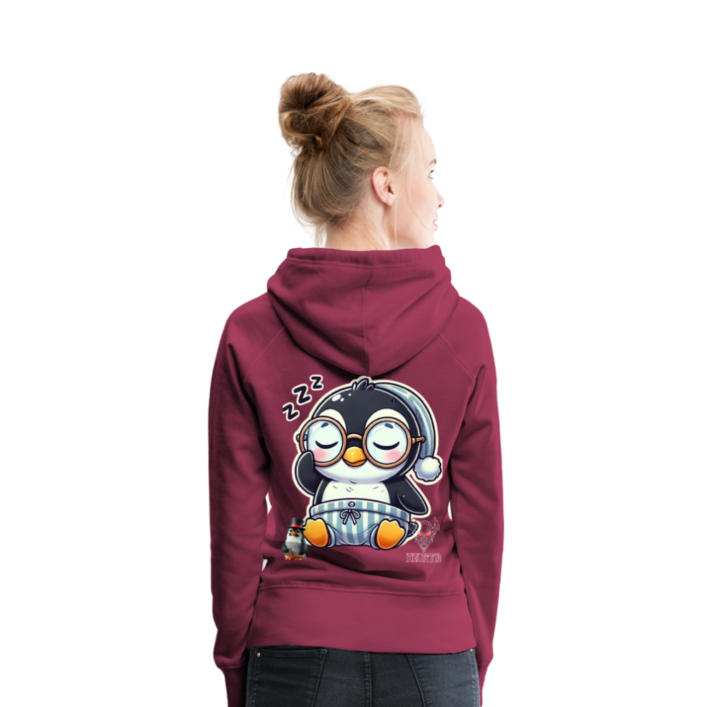 Women Hoodie Sleepy KasPenguin - Bordeaux