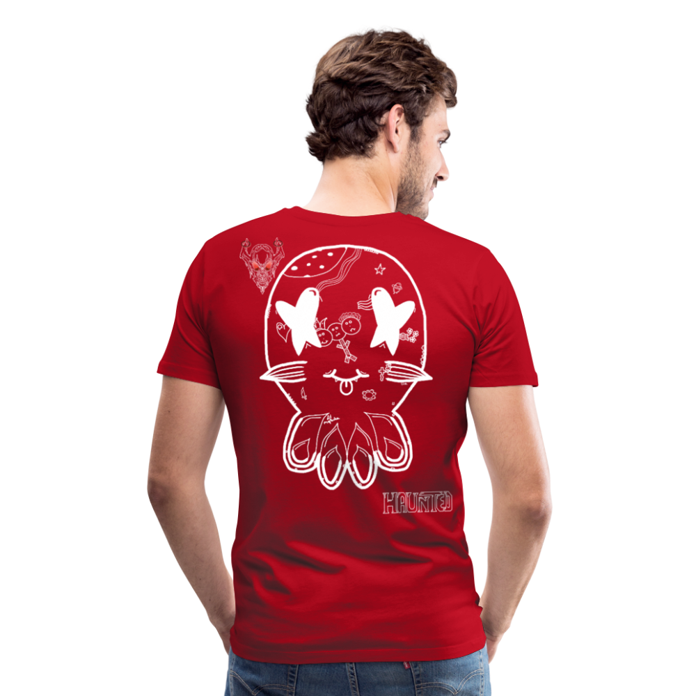Man T-Shirt Ghost Doodle Light - Rot