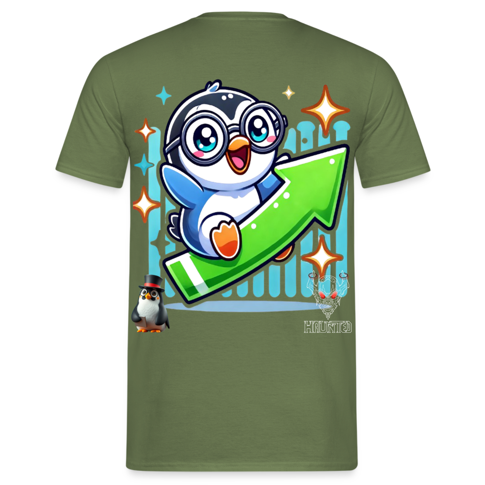 Men T-Shirt KasPenguin Riding the Trend - Militärgrün