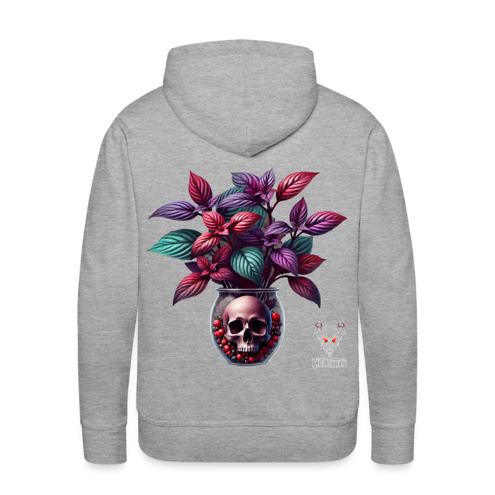 Men Hoodie Skull Bloom Vase - Grau meliert