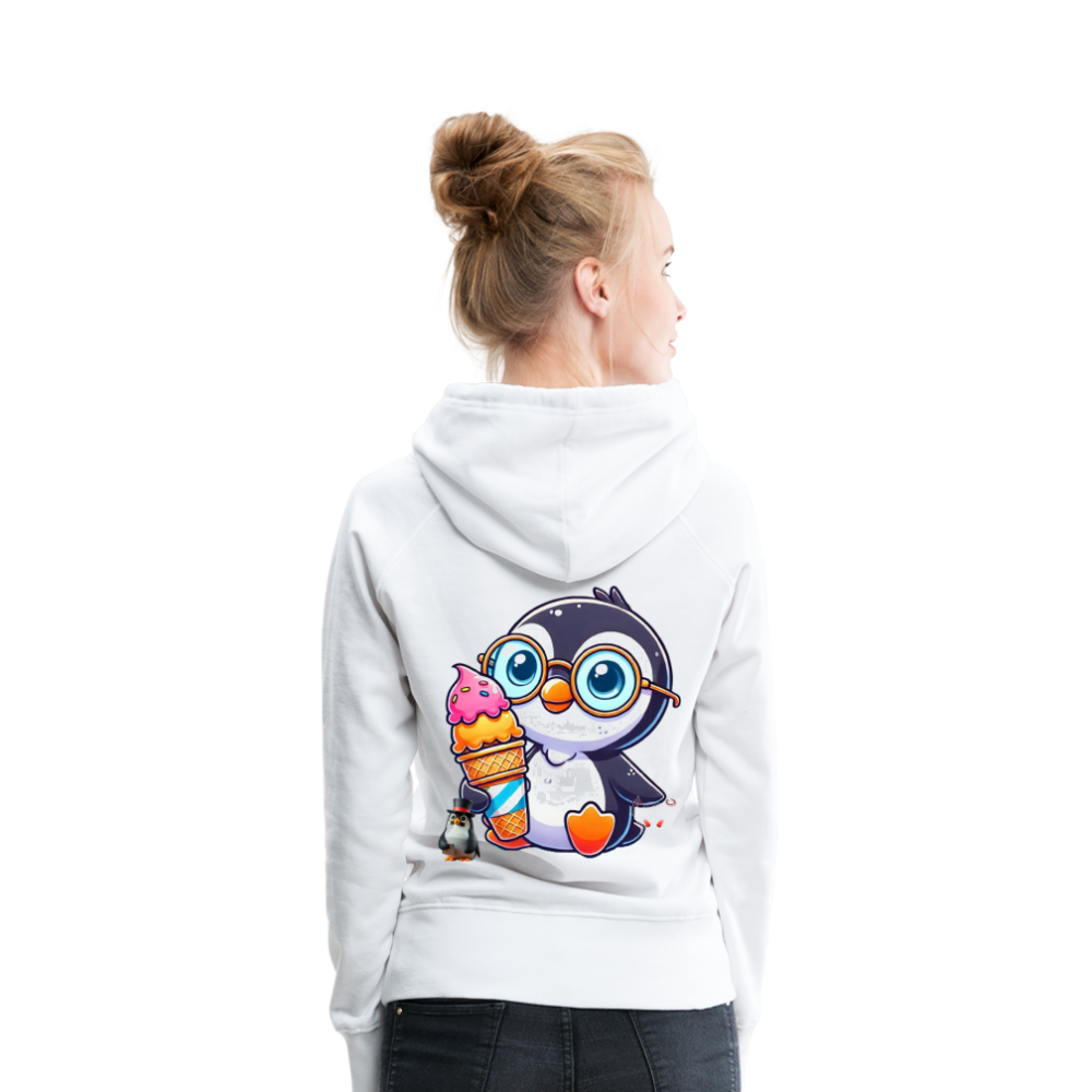 Women Hoodie KasPenguin with Ice - Weiß