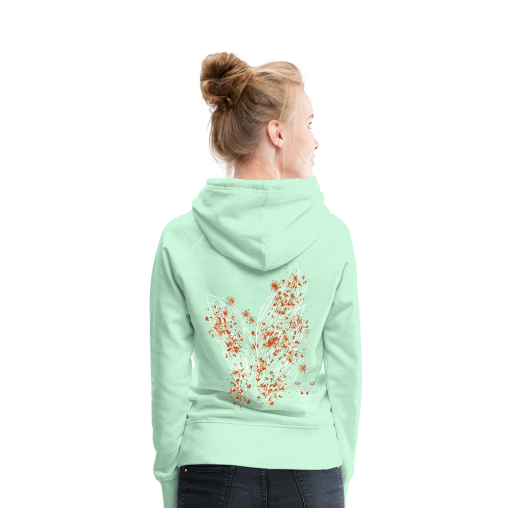 Women Hoodie Orange Wings - helles Mintgrün
