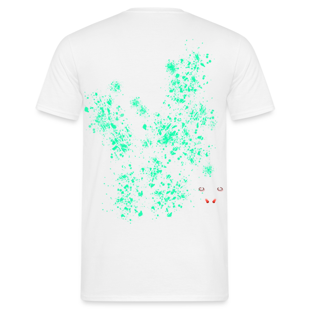 Men T-Shirt Turquoise Wings - Weiß