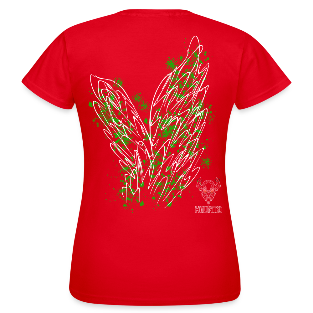 Women T-Shirt Green Wings - Rot
