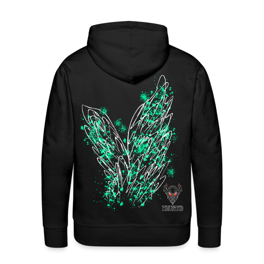 Men Hoodie Turquoise Wings - Schwarz