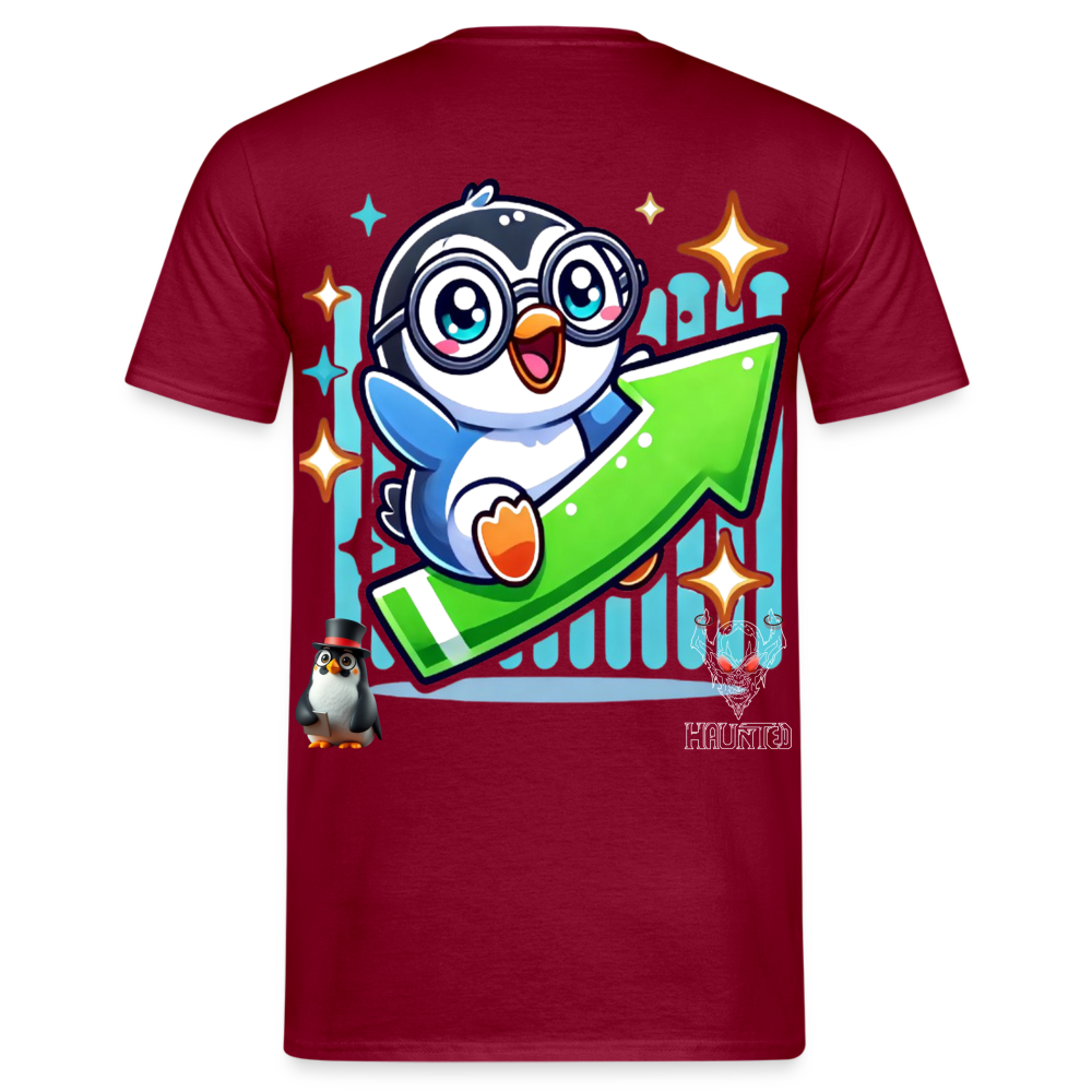Men T-Shirt KasPenguin Riding the Trend - Ziegelrot
