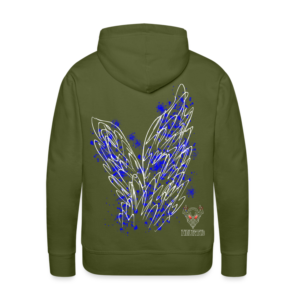 Men Hoodie Blue Wings - Olivgrün