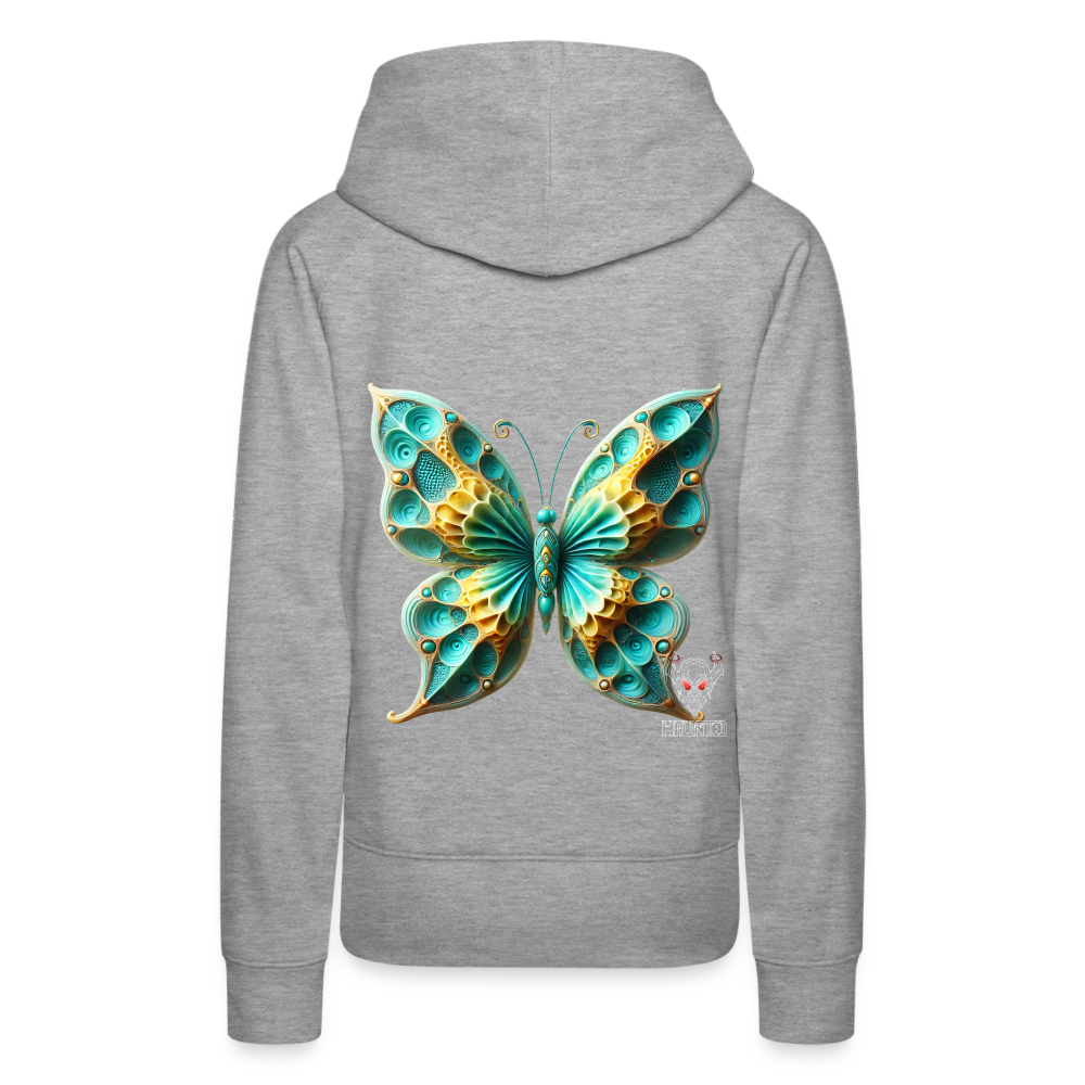 Woman Hoodie Aqua Wing Symphony - Grau meliert