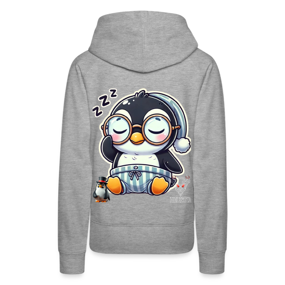 Women Hoodie Sleepy KasPenguin - Grau meliert