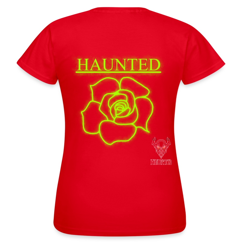 Women T-Shirt Poison Neon Rose - Rot