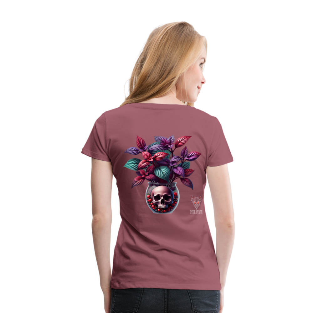 Woman T-Shirt Skull Bloom Vase - Malve
