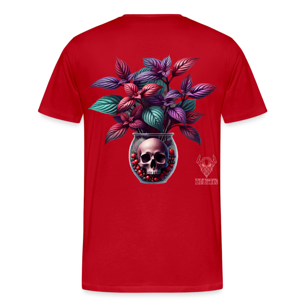 Men T-Shirt Skull Bloom Vase - Rot