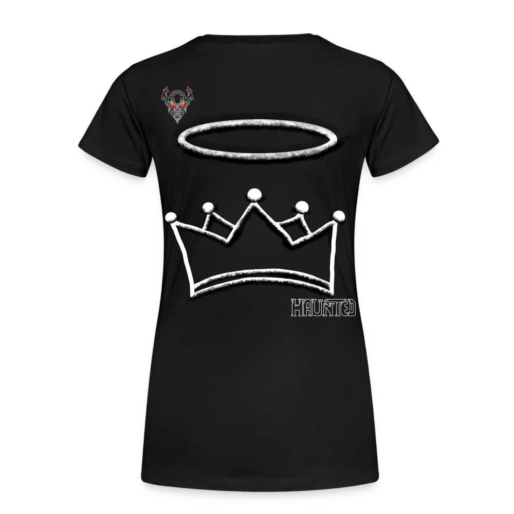 Woman T-Shirt Crown and Ring Light - Schwarz