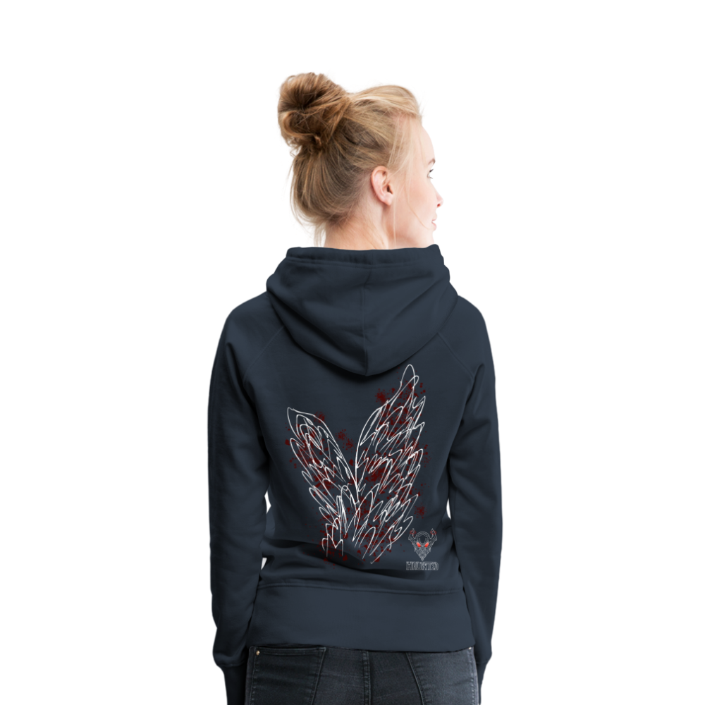 Women Hoodie Dark Red Wings - Navy