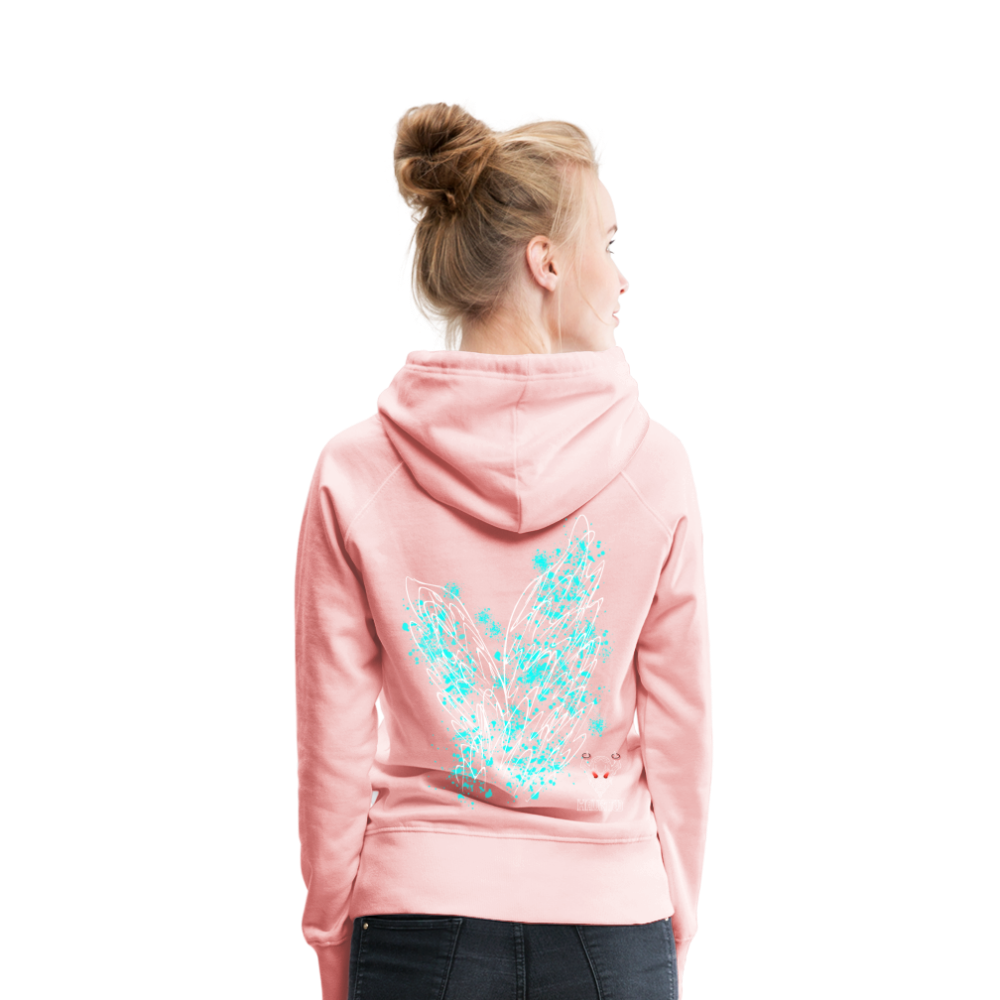 Women Hoodie Aqua Wings - Kristallrosa