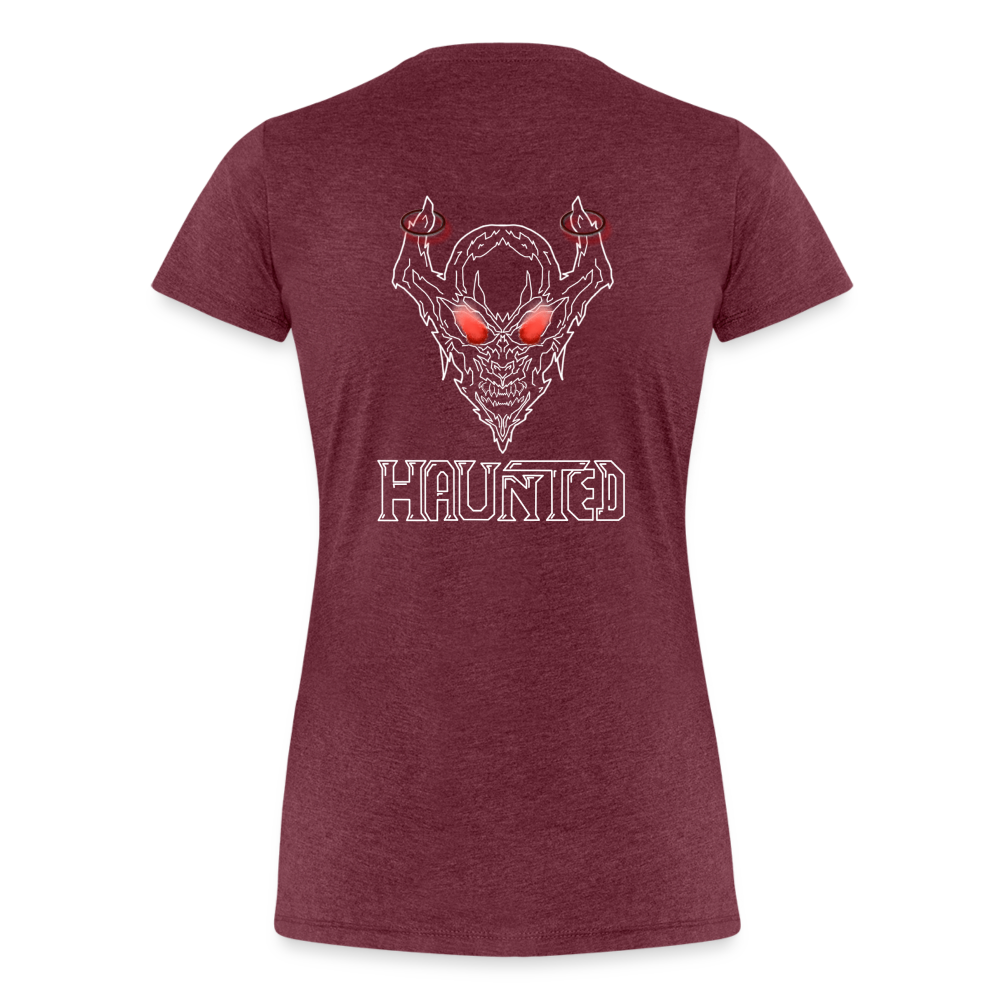 Women T-Shirt Deamon White - Bordeauxrot meliert