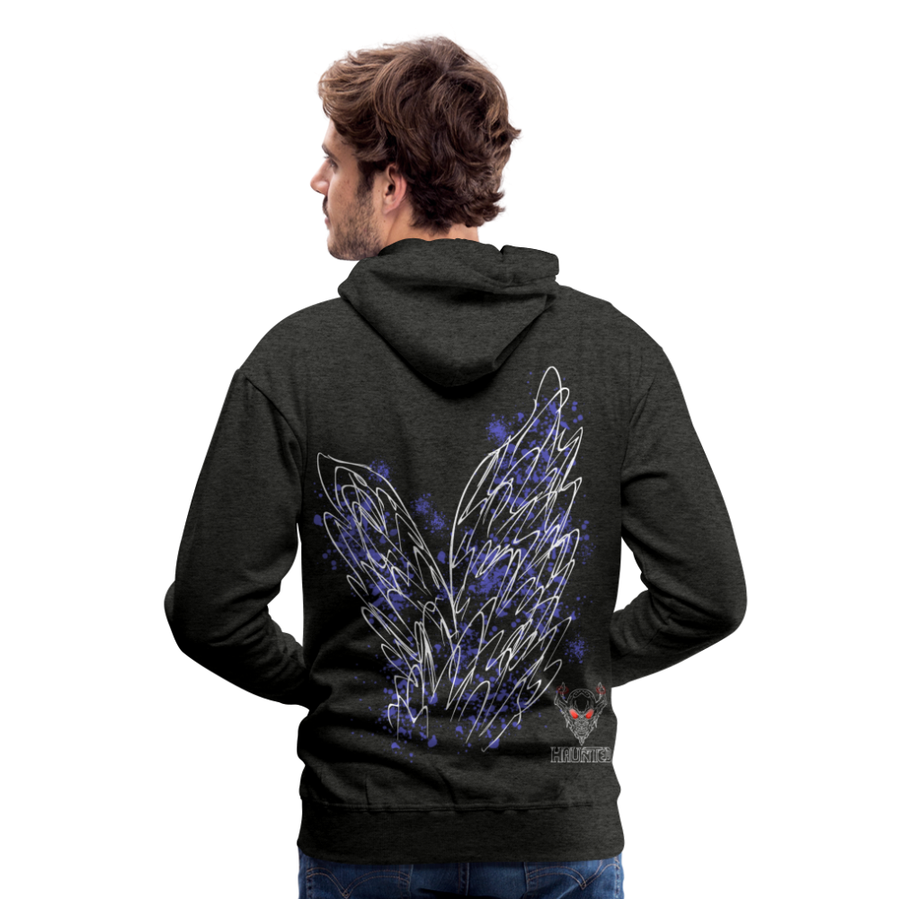 Men Hoodie Light Blue Wings - Anthrazit