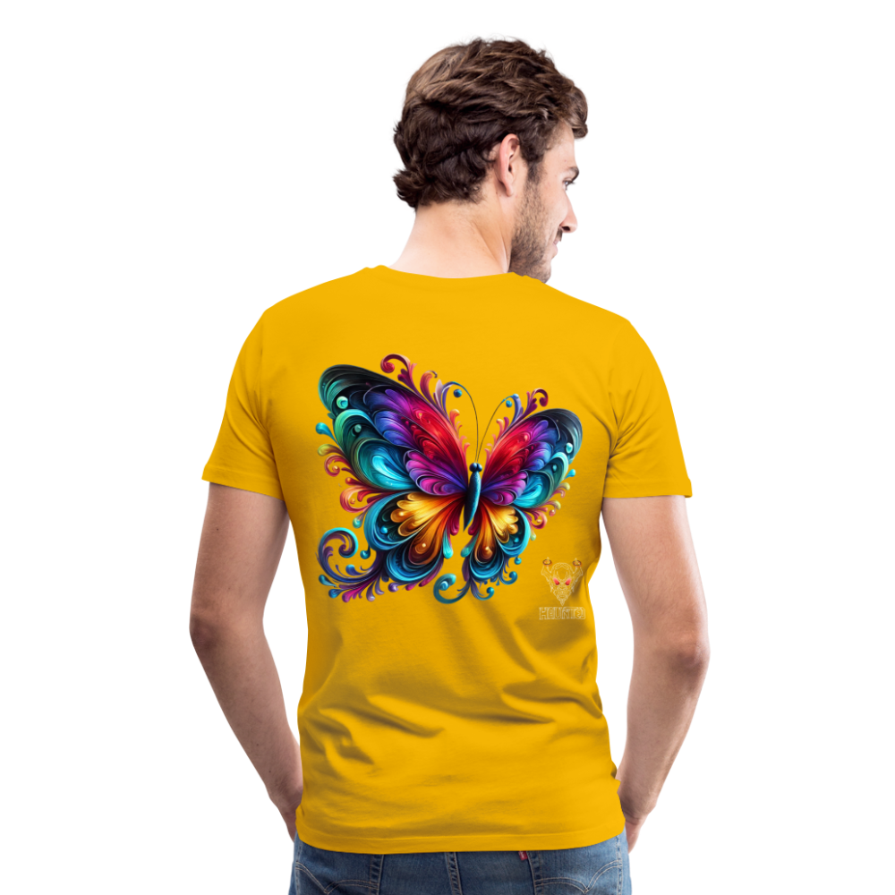 Men T-Shirt Radiant Butterfly Art - Sonnengelb